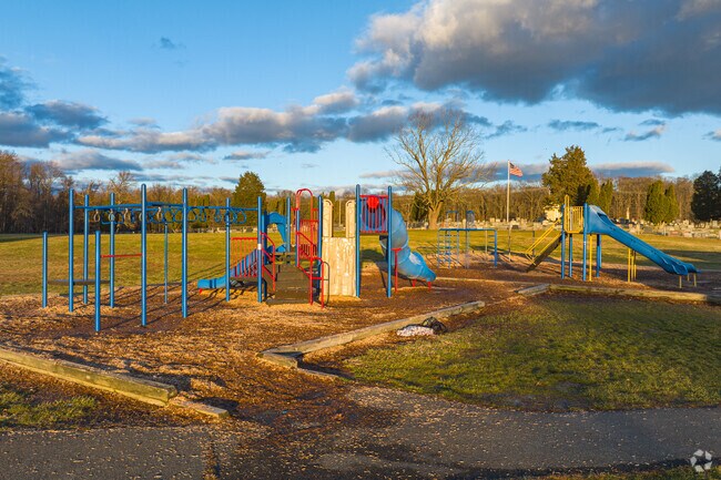 North East Elementary School has a large playground for students to enjoy.