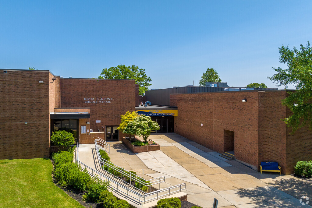 HB DuPont Middle School entrance