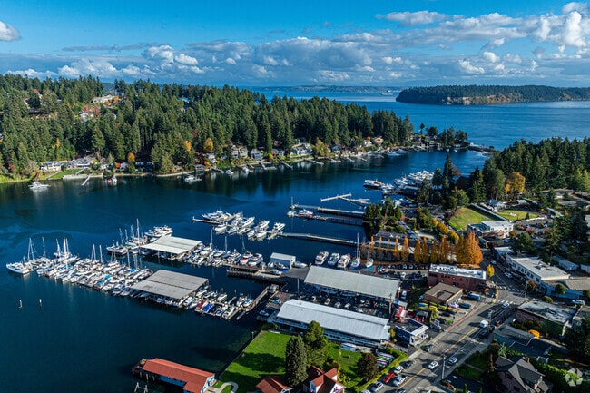Gig Harbor sits on a peninsula surrounded by inlets and bays of southern Puget Sound.