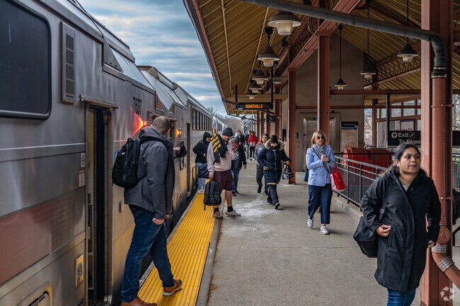 Catch a train to New York City in downtown Somerville.