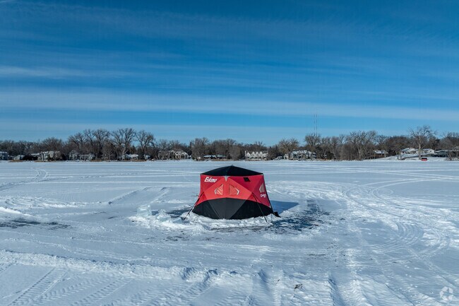 Ice fishing on Lake Josephine is a popular winter activity.