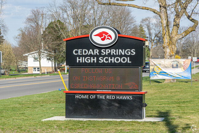 Cedar Springs High School has a student teacher ratio of 23 to 1.