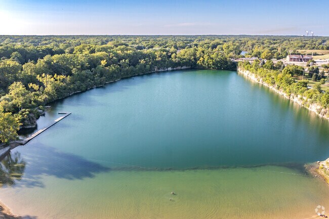 Quarry Lake is a clear blue oasis near the 19th Ward.