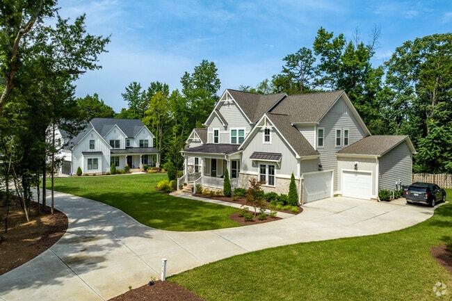 Streets are lined with Newly constructed custom homes in the Providence neighborhood.