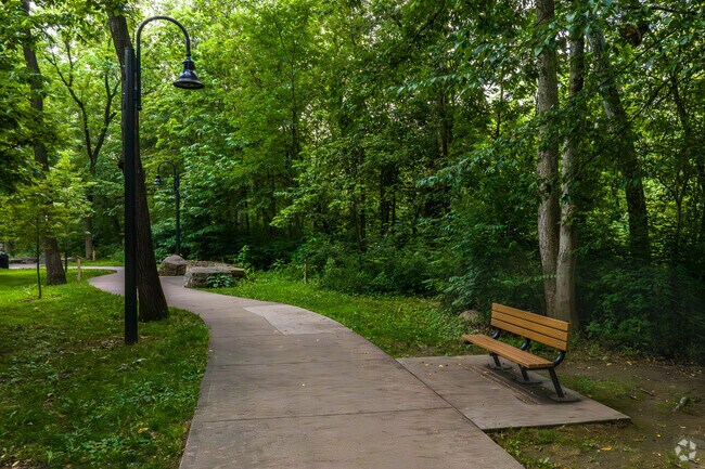 The residents of Gahanna enjoy walking in Creekside Park located in the downtown area.