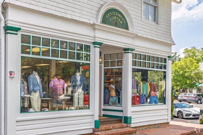 Mannequins model upscale menswear at Gentlemen’s Corner in downtown Pinehurst.