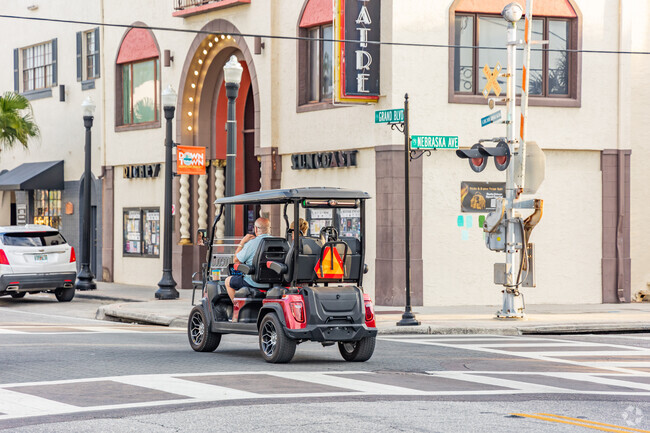 Golf carts are a favorite way to get around in Downtown New Port Richey.