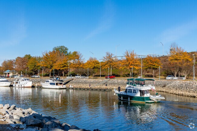 Boaters can float on the Tennessee River at McFarland Park's harbor near Downtown Florence.