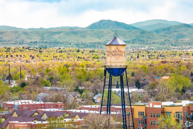 The water tower in Olde Town Arvada is an iconic local landmark.