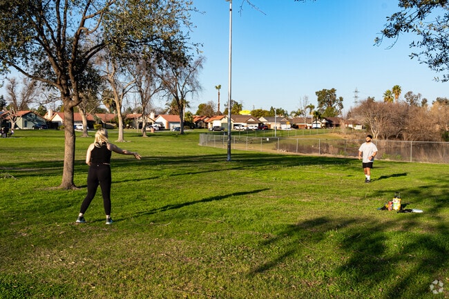 A couple came out to practice frisbee at Campus Park South.