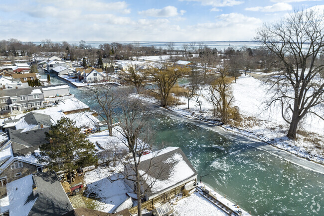 Waterfront homes in Jefferson Chalmers have boat parking.