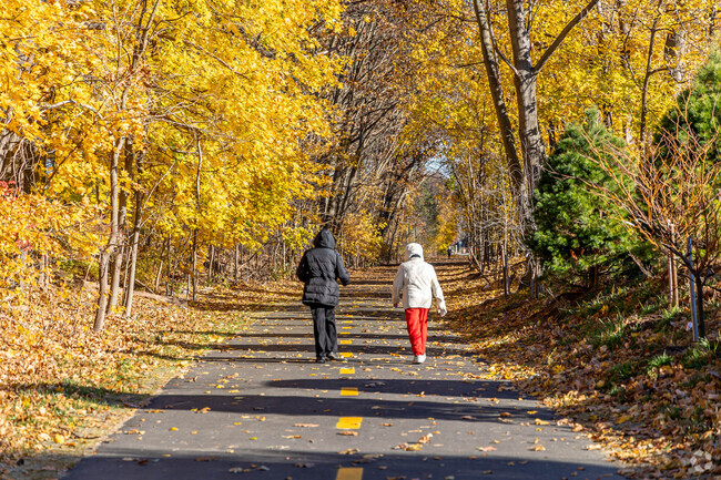 Bentley College offer a number of walking trails where residents have access to year round.