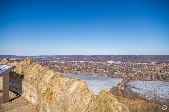 Garvin Heights Park is located along the southern Bluffs and has an entire view of the city.