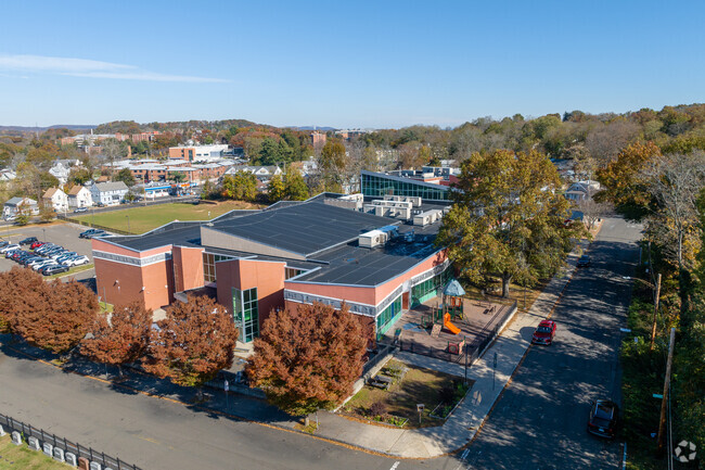 An aerial view of Beecher School.