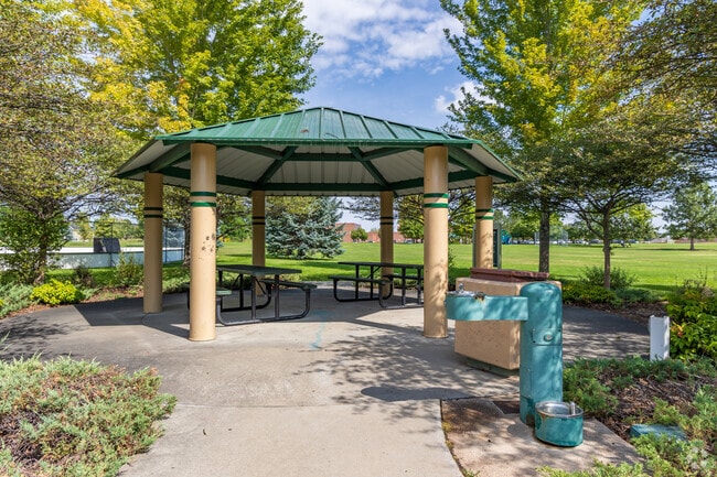 Enjoy a shaded picnic under the gazebo at Amherst Park.