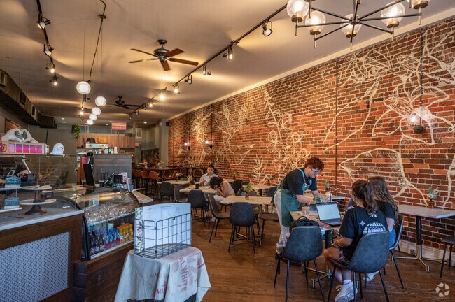 North of Fuller Heights the cozy Black & Brew in Downtown Lakeland offers an array of coffee drinks and lunch staples.