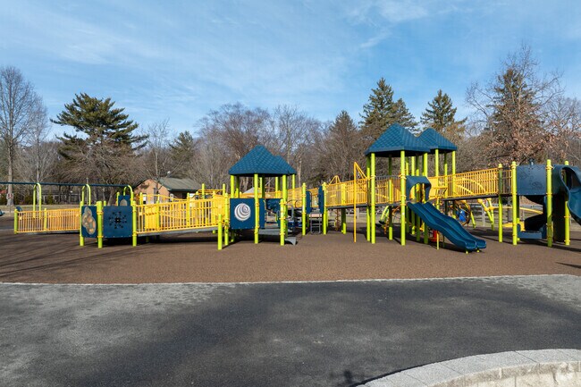 Saxon Woods Park has a large playground for kids.