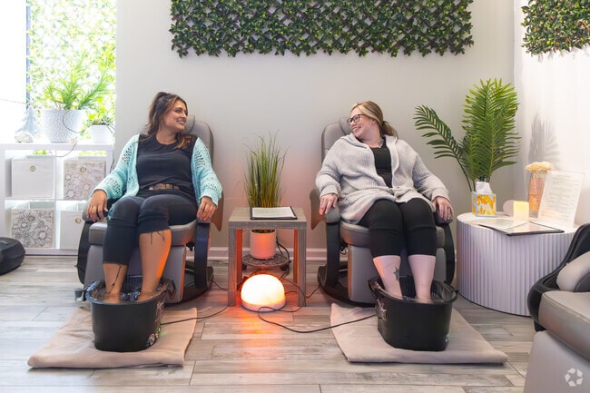 Friends enjoy a relaxing spa day in Weston.