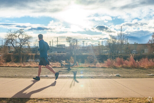Pasquinel's Landing Park is a great place for a run at sunset.