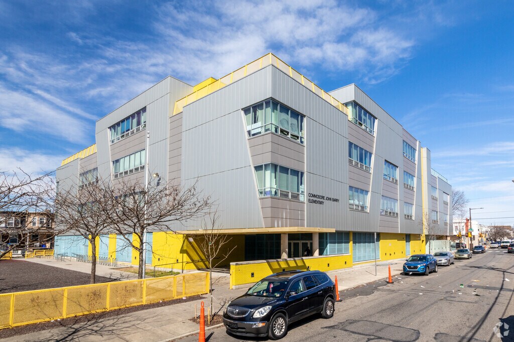 Children attend the Commodore John Barry Elementary School in the Haddington neighborhood.