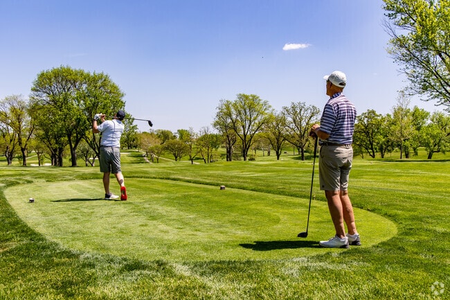 Beatrice golfers tee off at the semi-private 18-hole golf course at Beatrice Country Club.