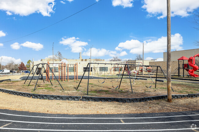 Students love to swing at Sequoyah Elementary School.