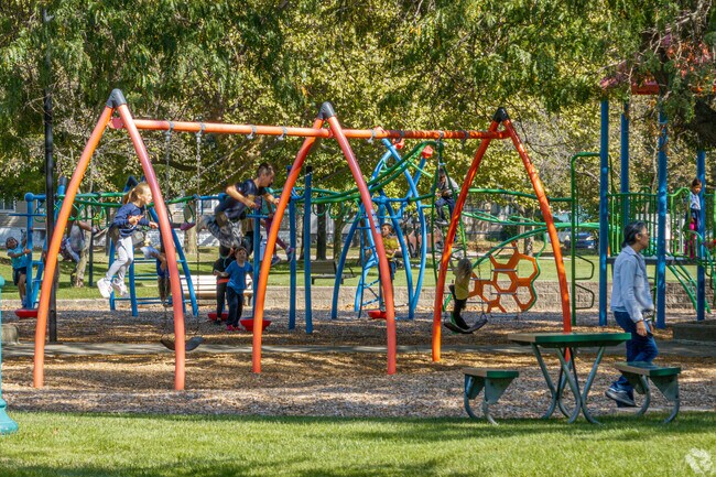 Kids love the playground at Rosa Parks Green in Holland, Michigan.