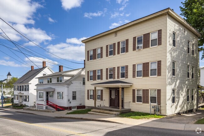 This is a row of home in Downtown Biddeford, Maine.