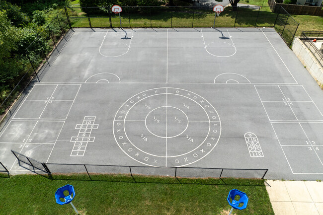 The basketball court area at Waters Landing Elementary School in Montgomery County.
