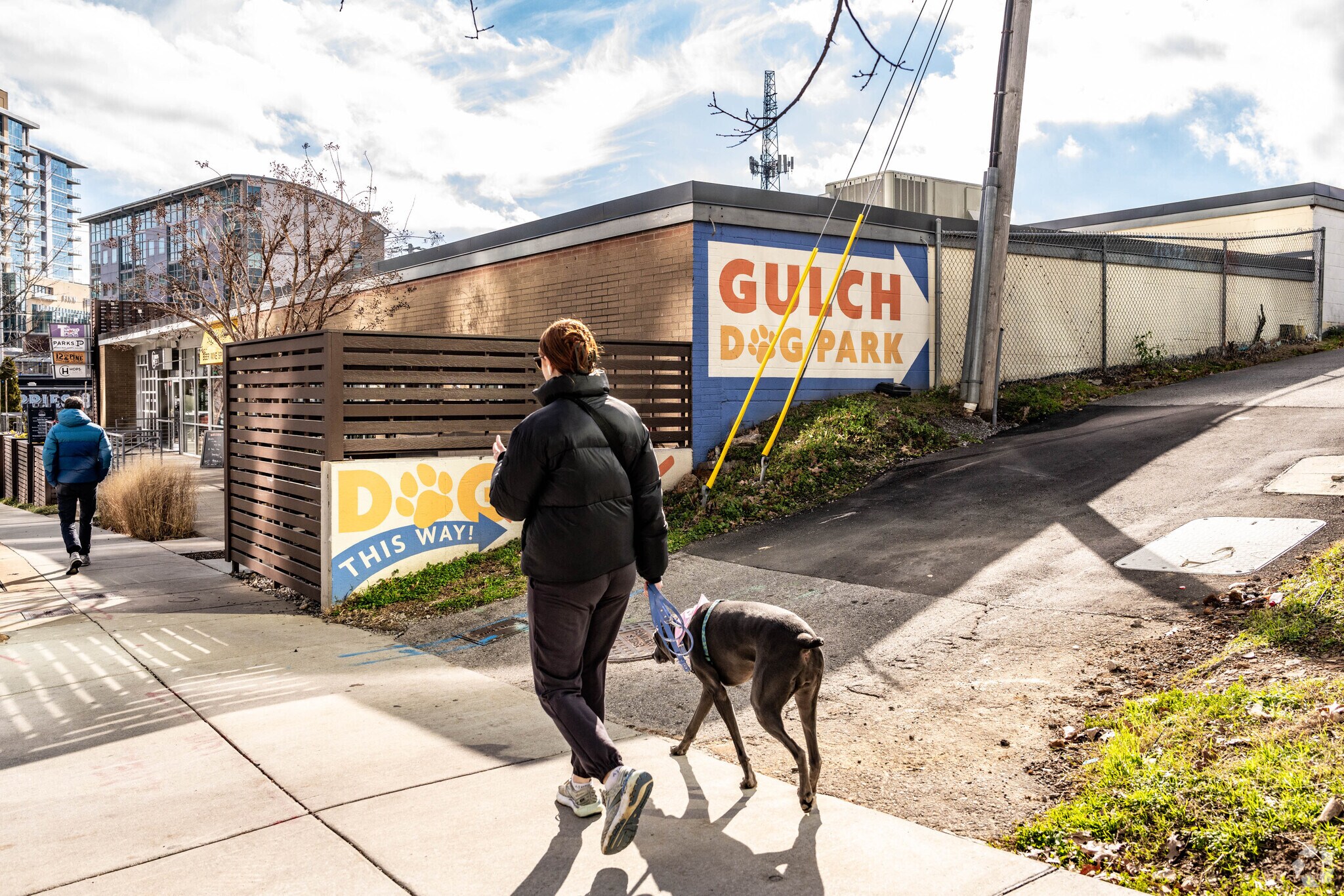 The Gulch Has a neighborhood dog park.