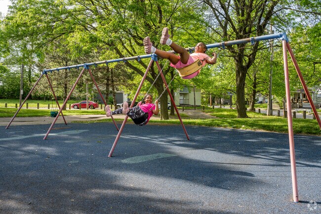 Barkwill Park is a favorite of North Broadway children and has swings and basketball courts.