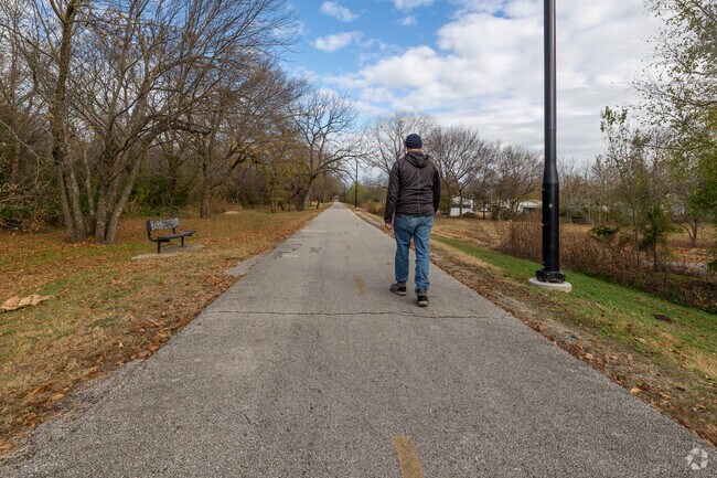 A walking path goes through the middle of Bruner.