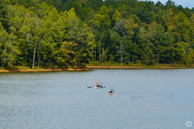 The calm waters of Dog River Reservoir are perfect for fishing and boating.