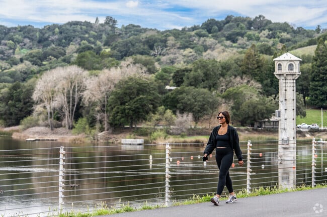 Lafayette Reservoir provides a serene setting for outdoor activities with stunning views of the hills.
