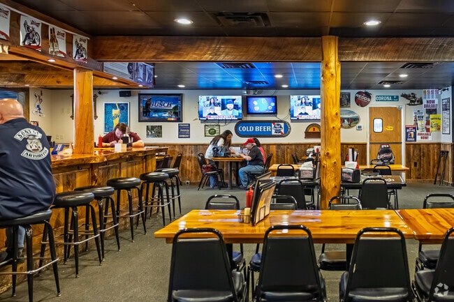 Backwoods Bar and Grill is a rustic hangout and the go-to nightlife spot in Burt.