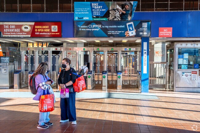 Fruitvale BART station is close to Jingletown and offers the best commute option.