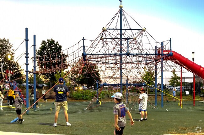 The playground at the ballpark is always available to the public in Car Town