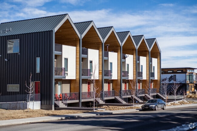 Minimalist townhomes line the streets of Chaffee Park.