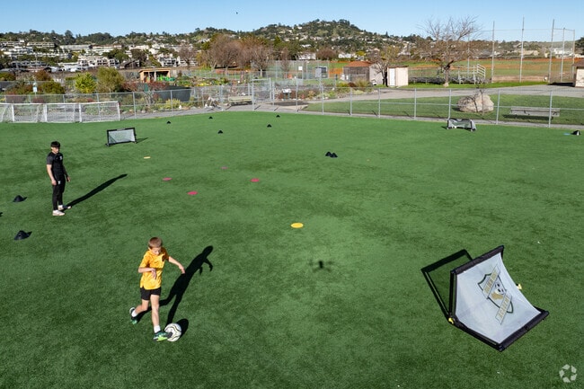 The turf at Piper Park makes for great soccer games and private practices in Riviera Circle.