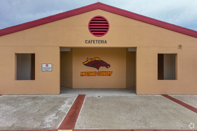The cafeteria of Jeaga Middle School serves meals and lunches to its students.