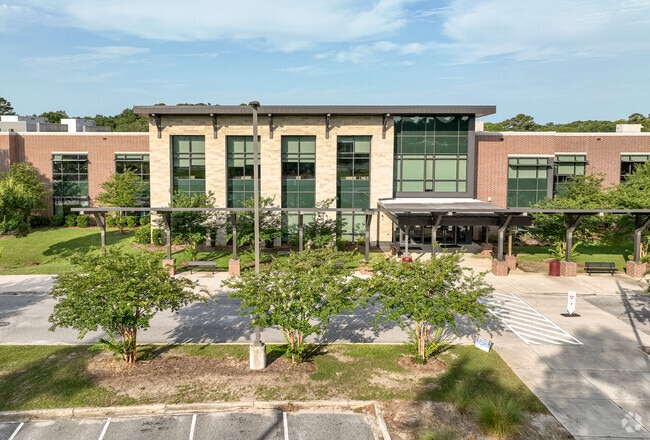 Front entrance at Jennie Moore Elementary School in Mount Pleasant, SC.