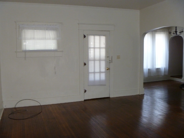 Front door, living room