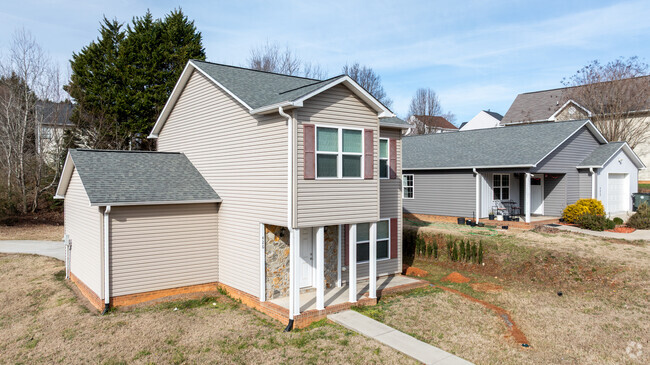 A row of homes in Conover, you can find many different home styles in this small town.