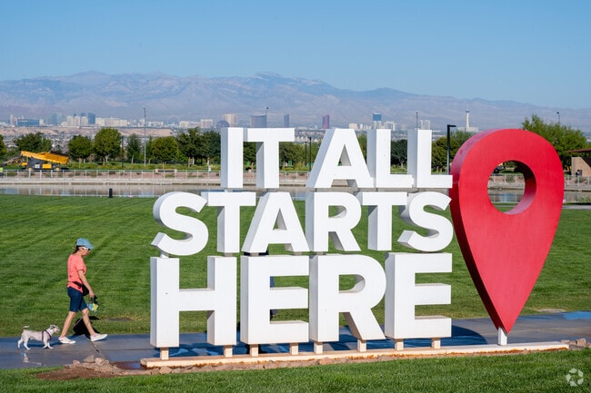 Cadence Central Park offers open green space and locals can take their dog on a walk here.
