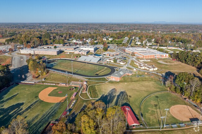 Northwest Guilford High School boasts an expansive campus with multiple athletic fields.
