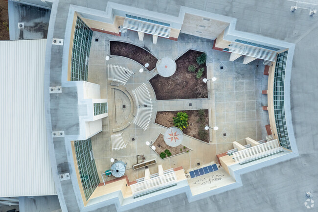 Lounge and recharge in Anthony Middle School's inviting outdoor seating.