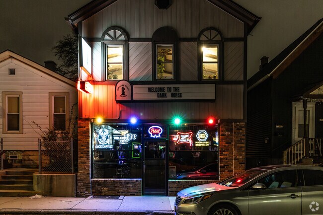 Grab a pint at Dark Horse Tavern in Clock Tower Acres.