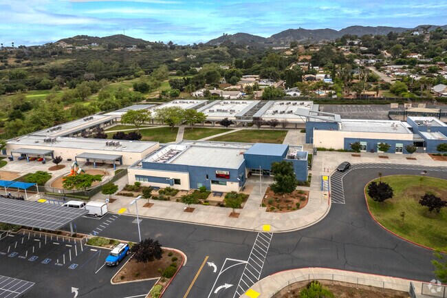 An elevated view of the Reidy Creek Elementary School in Escondido.