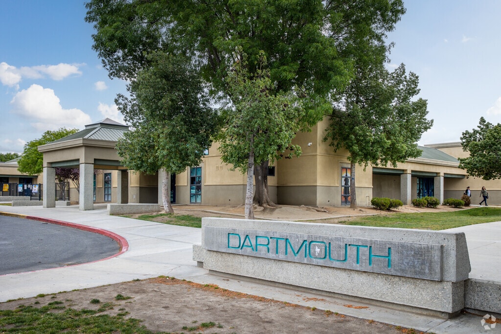 Welcoming school sign in front of Dartmouth Middle School in Hemet.