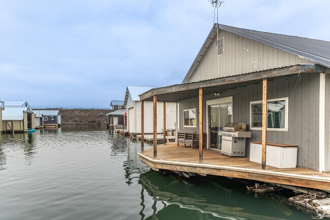 The Dalles offers boat houses docked in The Dalles Marina.
